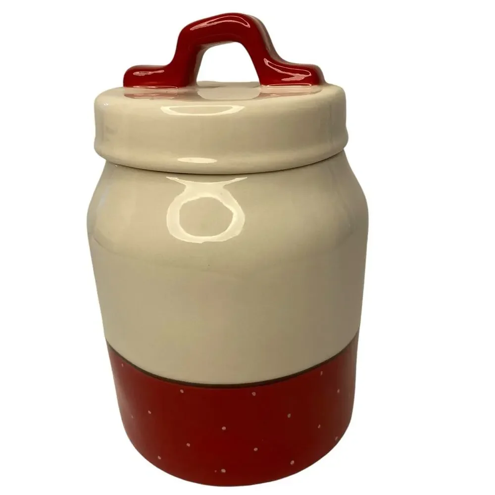 RAE DUNN SANTA PAWS COOKIE JAR, DOG SNACK JAR, STORAGE JAR